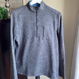 Woolrich charcoal grey men’s fleece sweater/pullover quarter zip Medium